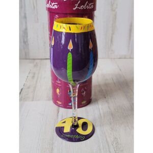 Lolita 40 something wine‎ glass birthday drinkware decor